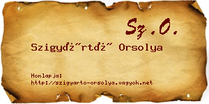 Szigyártó Orsolya névjegykártya