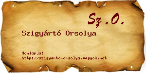 Szigyártó Orsolya névjegykártya